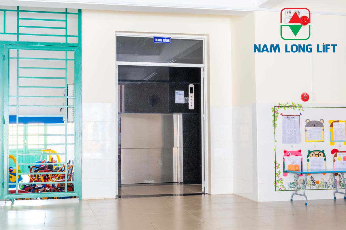CÔNG TRÌNH LẮP ĐẶT THANG MÁY TẢI THỰC PHẨM TRƯỜNG MẦM NON HỌA MI