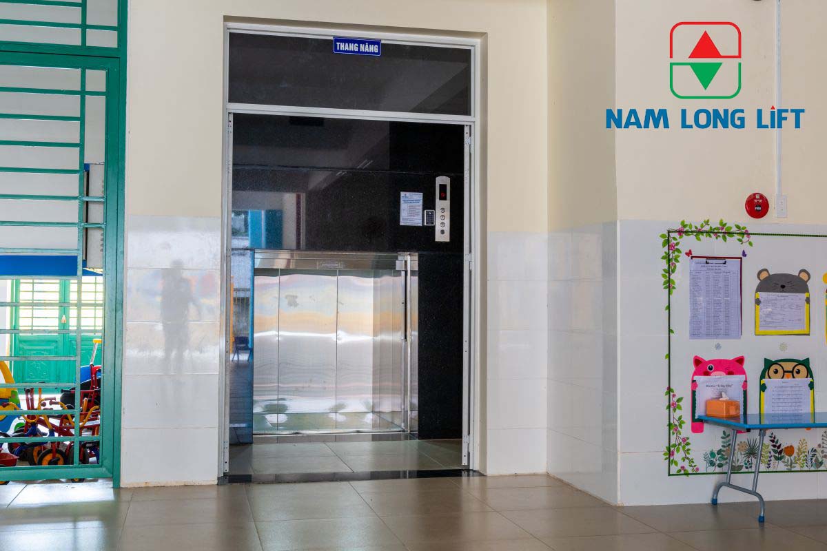 CÔNG TRÌNH LẮP ĐẶT THANG MÁY TẢI THỰC PHẨM TRƯỜNG MẦM NON HỌA MI